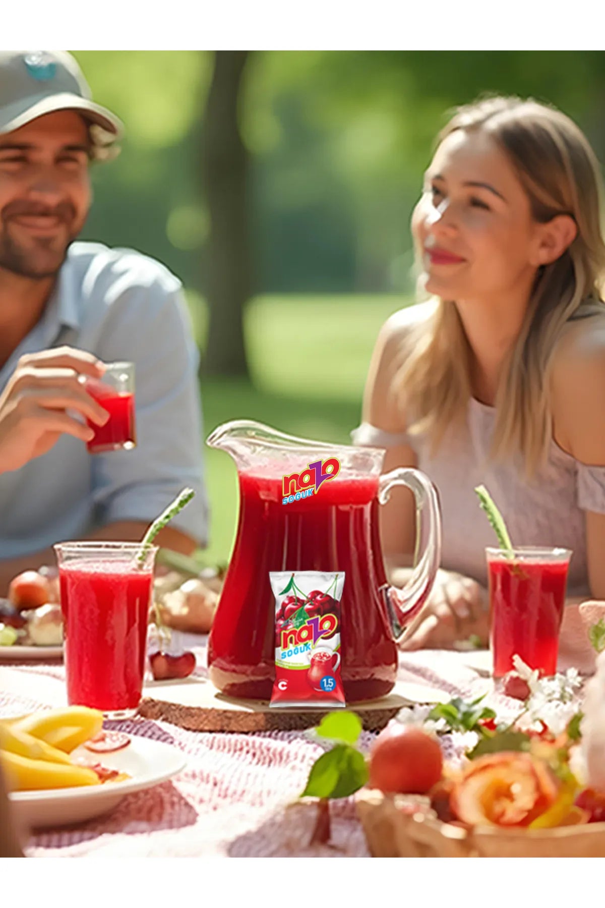 NAZO Getränkepulver Kirsche ohne Zucker 15 Liter
