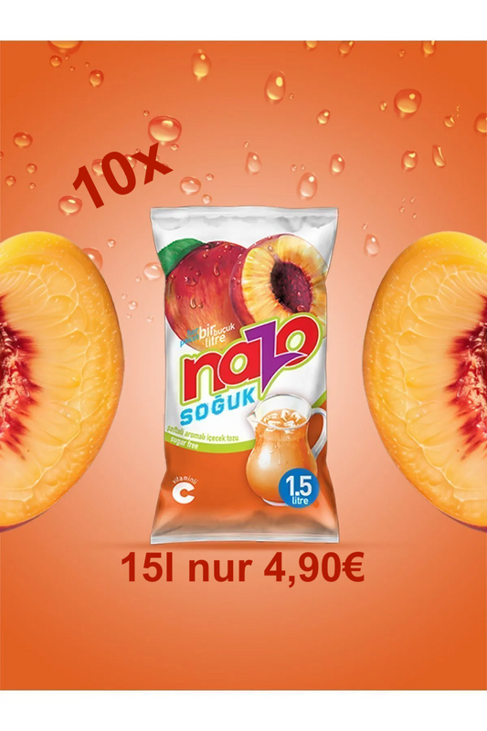 NAZO Getränkepulver Pfirsich ohne Zucker 15 Liter