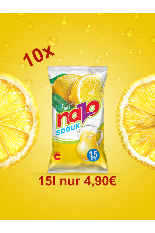 NAZO Getränkepulver Zitrone ohne Zucker 15 Liter